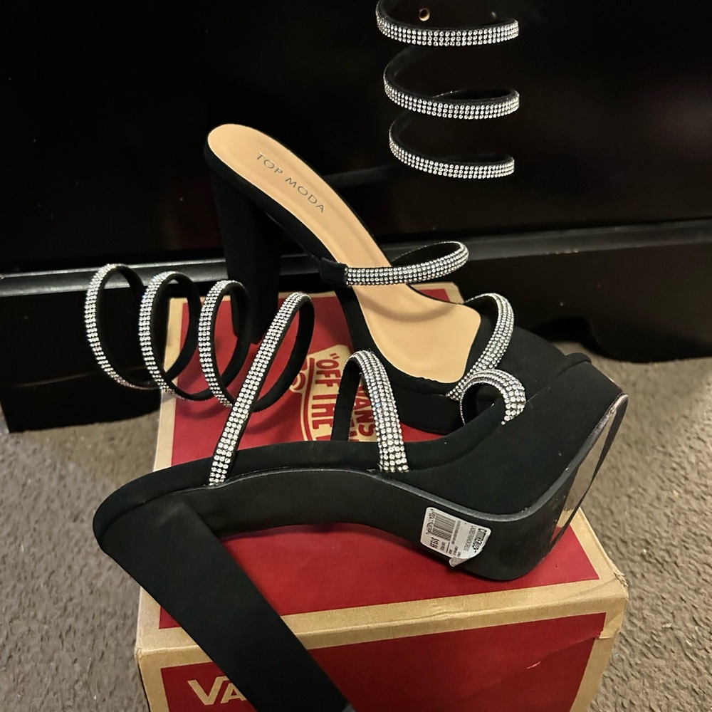 Black Strappy Heels